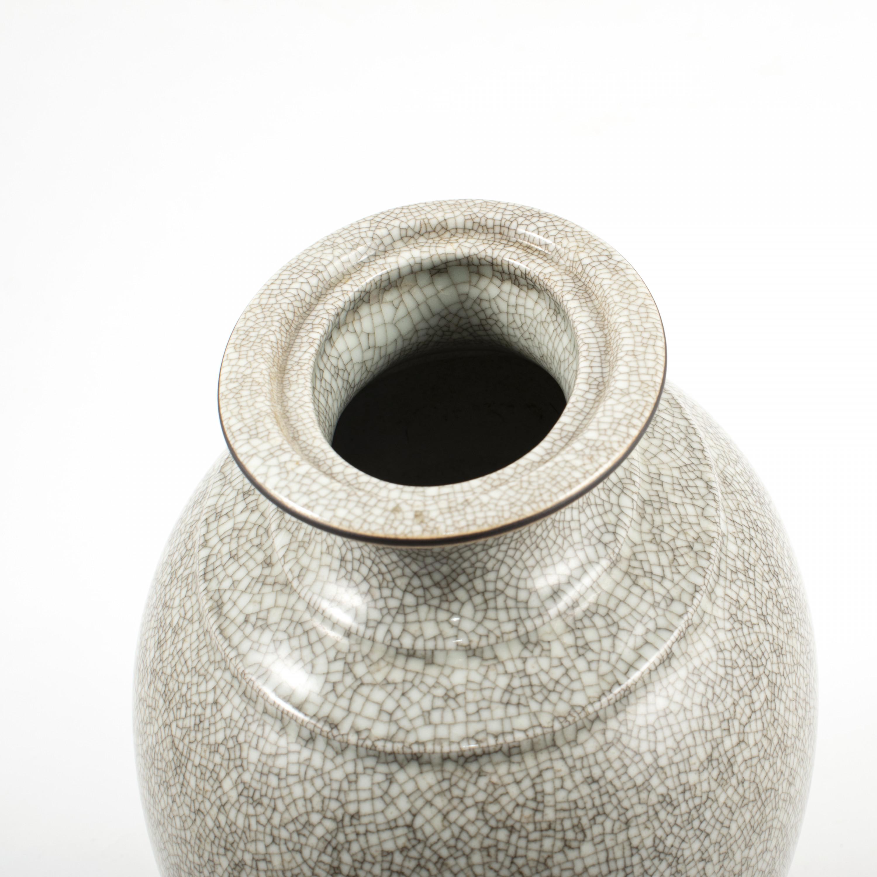 Modern Grey Royal Copenhagen Crackle Glaze Vase
