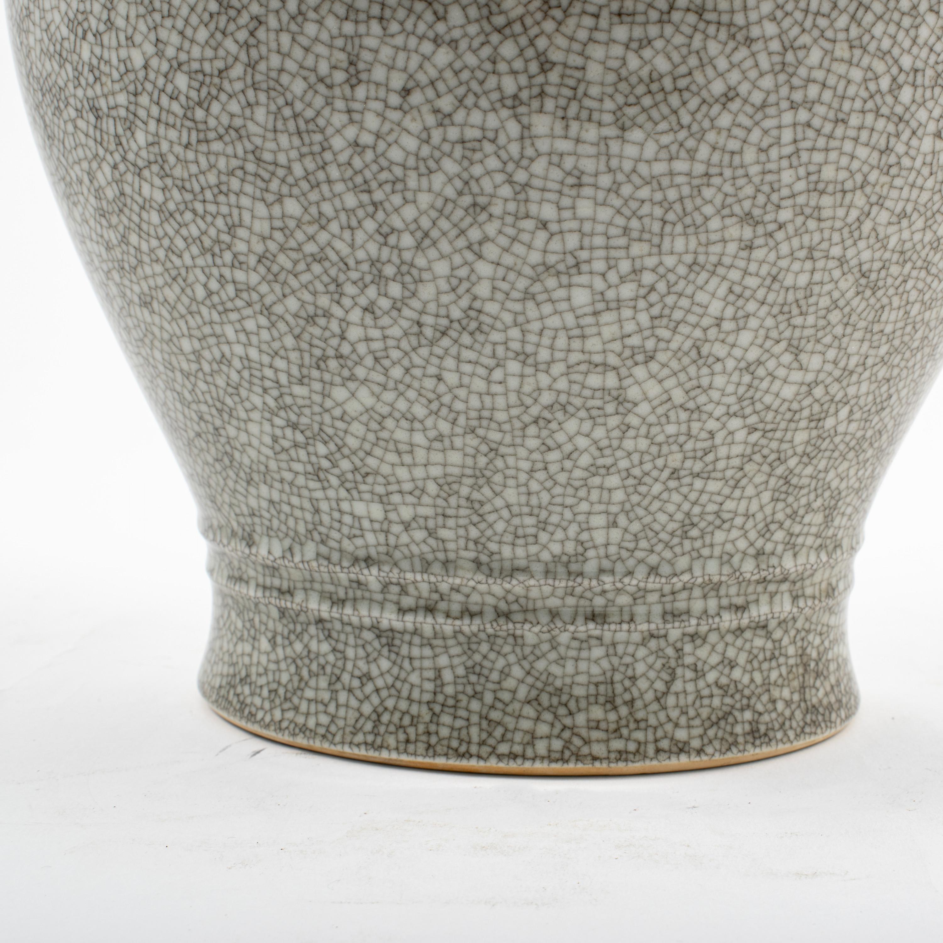 Grey Royal Copenhagen Crackle Glaze Vase In Good Condition In Kastrup, DK