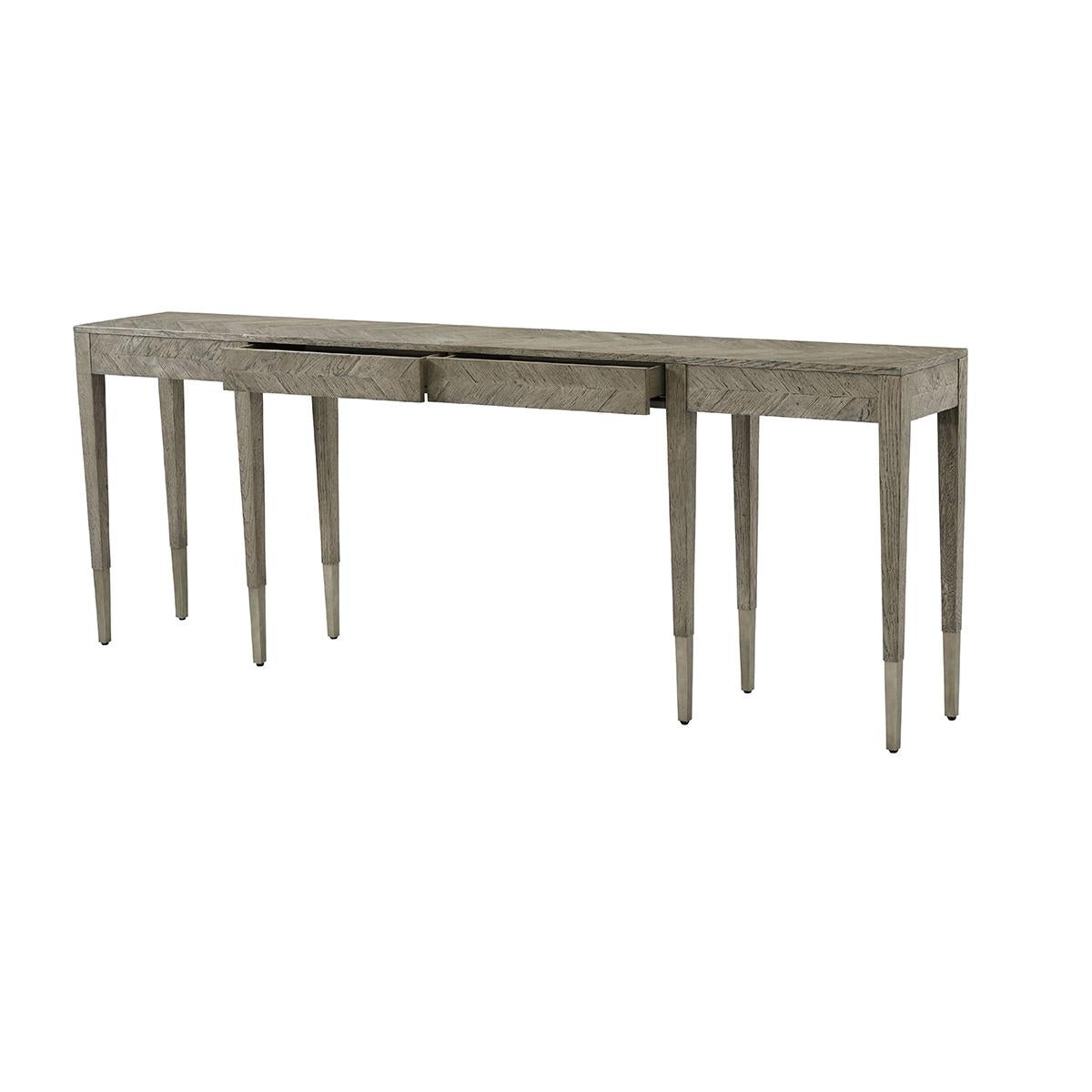 rustic grey console table