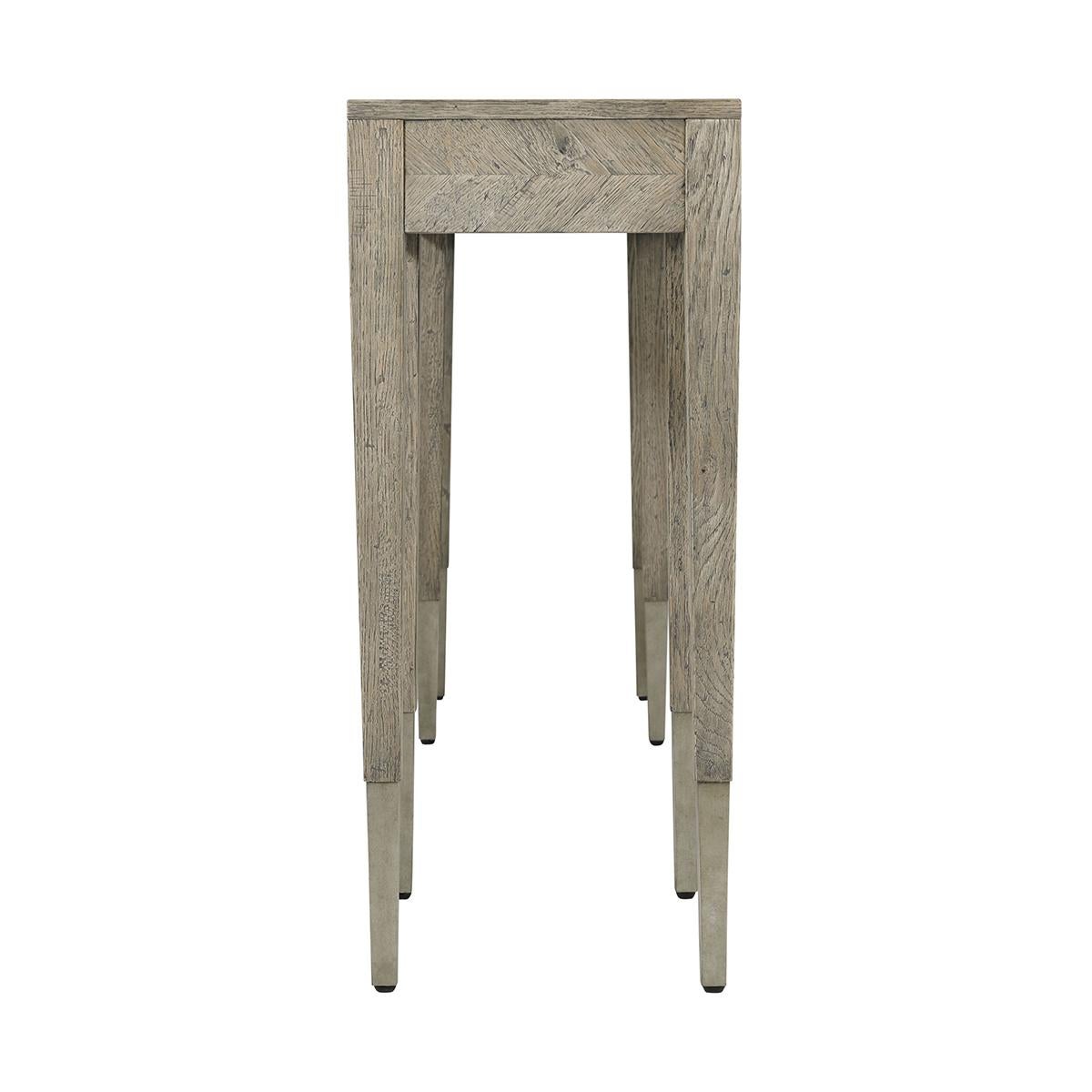 Vietnamese Grey Rustic Long Console Table For Sale