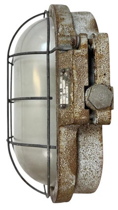 Grey Rusty Industrial Cast Iron Wall Light from Elektrosvit, 1960s
