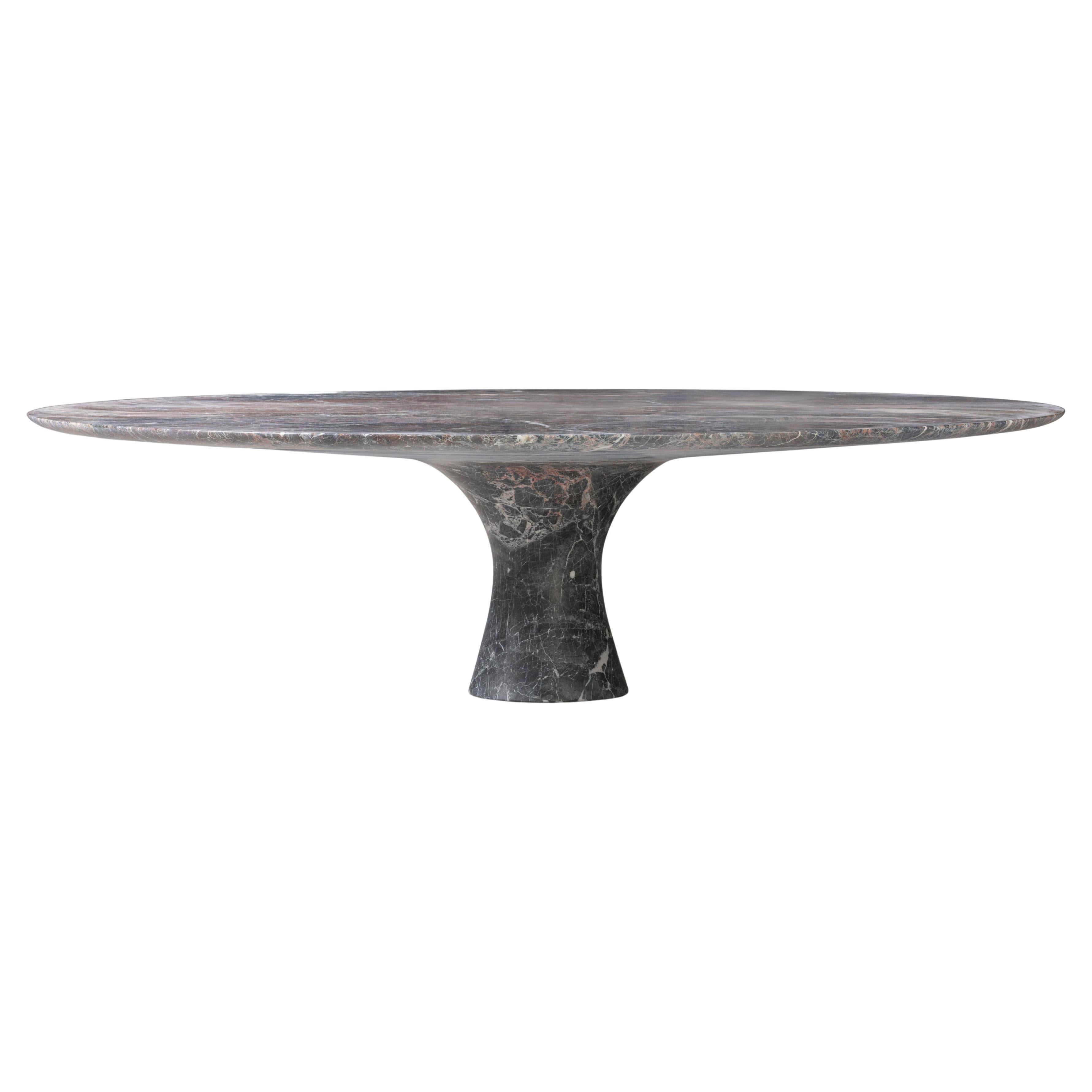 Mesa baja ovalada contemporánea de mármol gris Saint Laurent 27/160 by Angelo Alinea