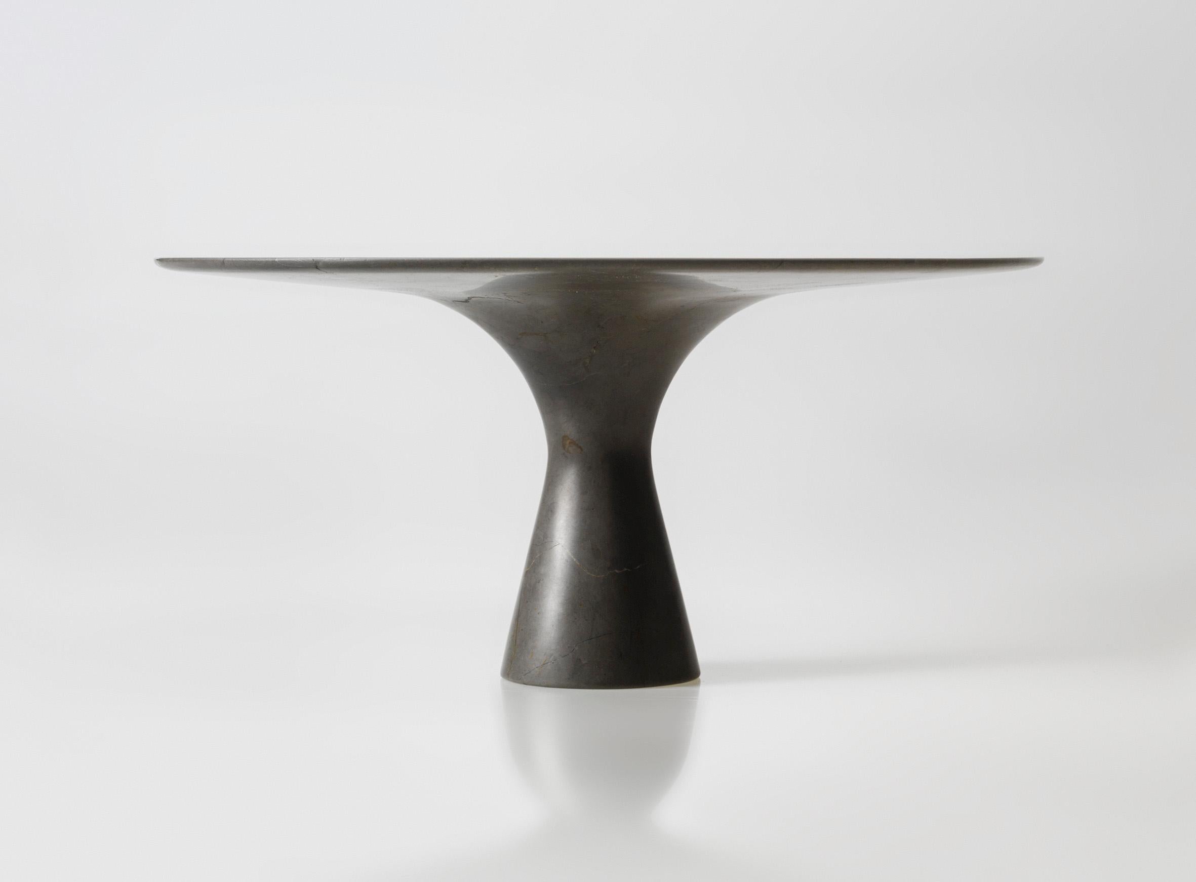Grey Saint Laurent Contemporary Oval Marble Dining Table 290/75 For Sale 8
