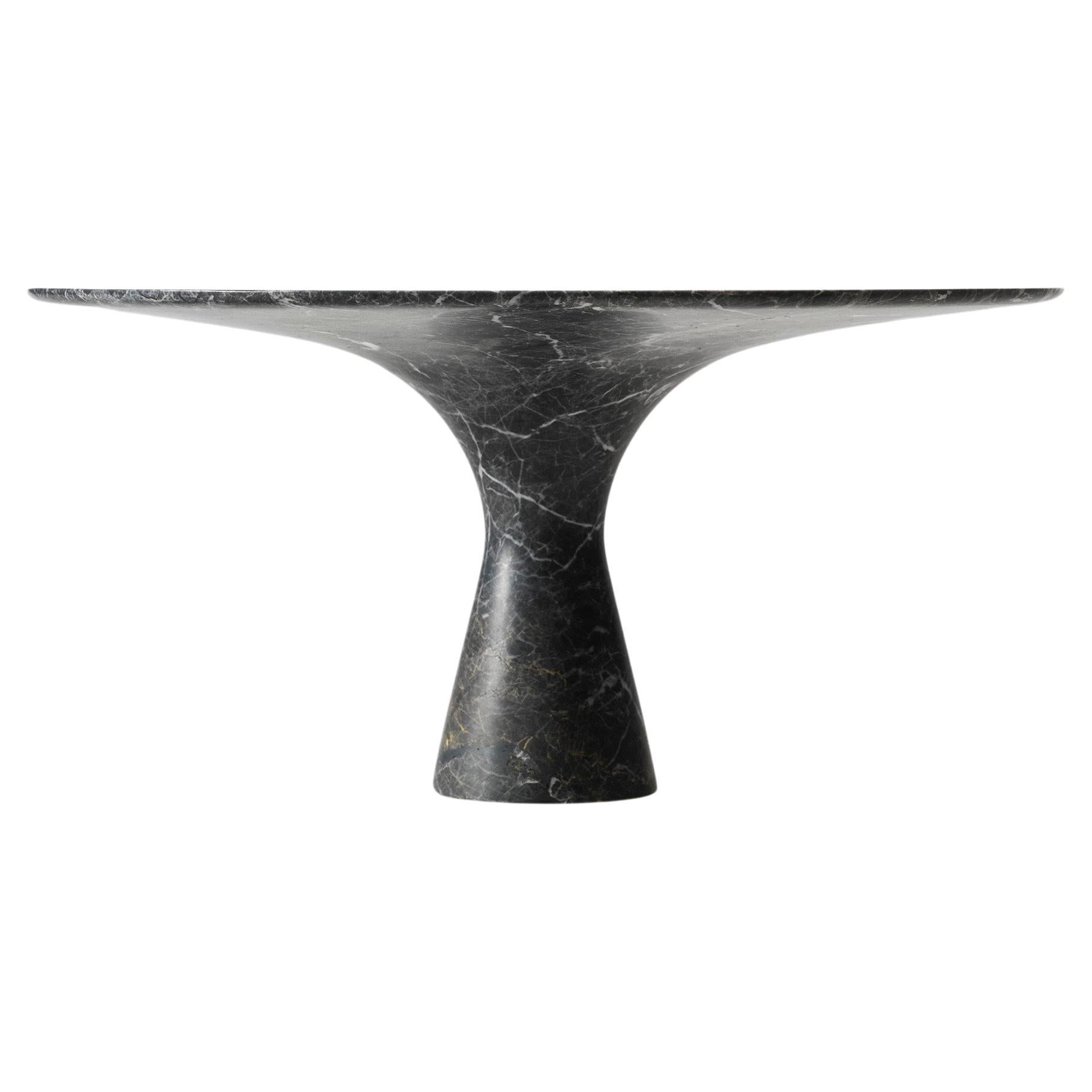 Grey Saint Laurent Contemporary Oval Marble Dining Table 290/75 For Sale