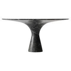 Grey Saint Laurent Contemporary Oval Marble Dining Table 290/75