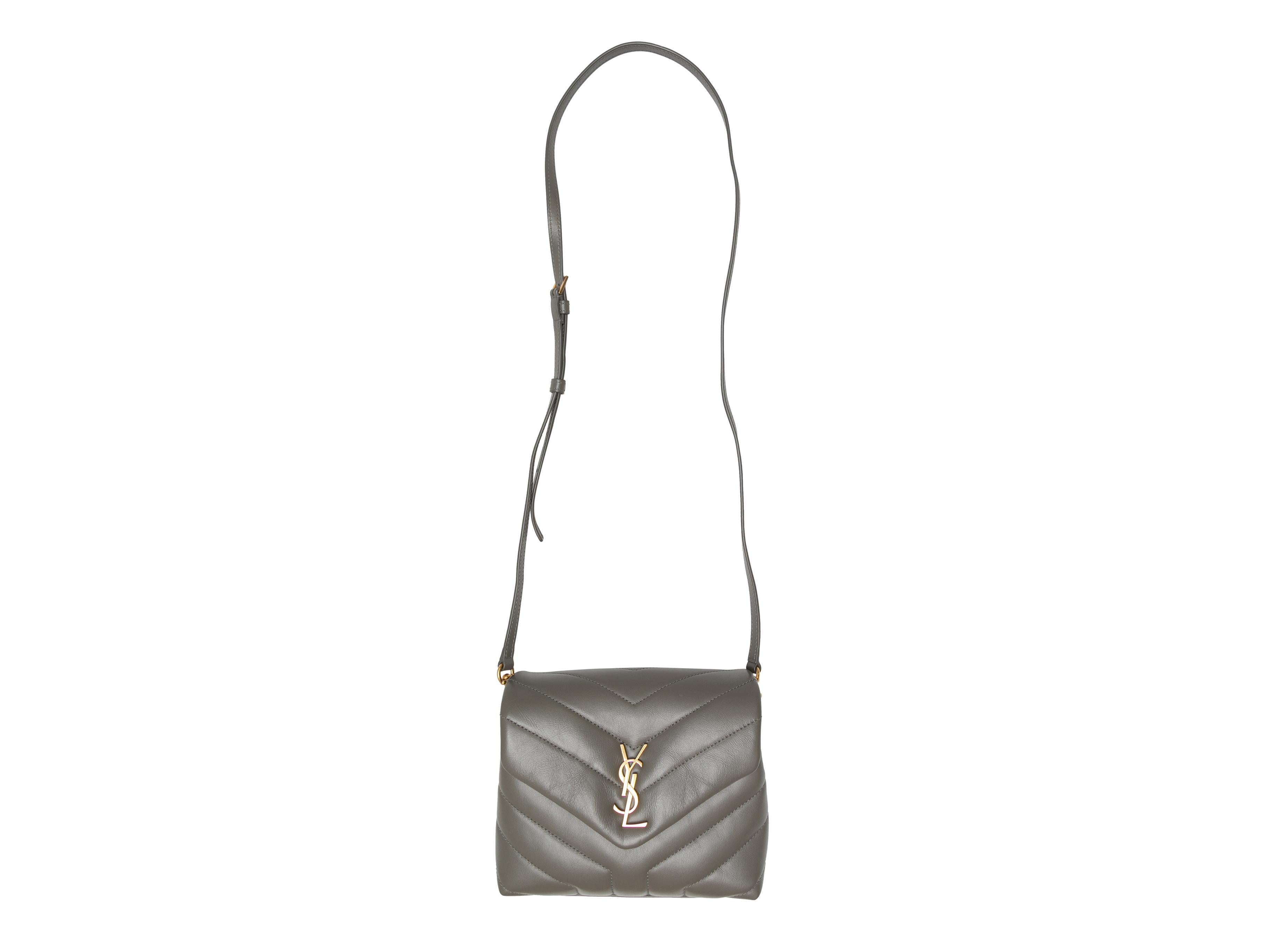 Grey Saint Laurent Loulou Toy Matelasse Crossbody Bag For Sale 3