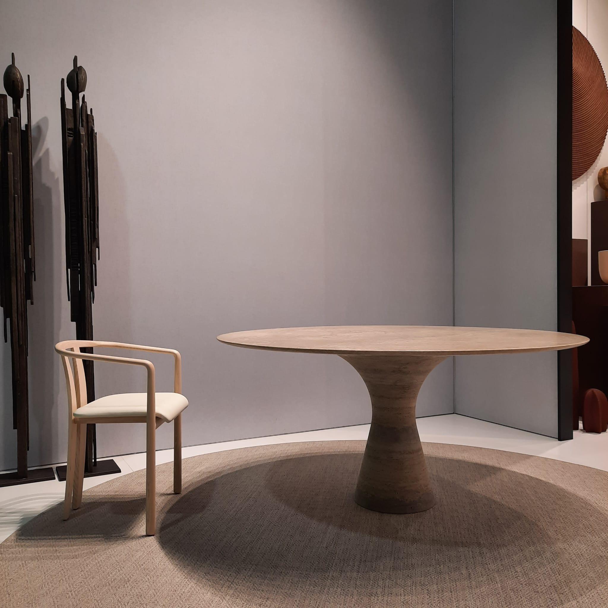 Tavolo da pranzo in marmo contemporaneo raffinato Saint Laurent grigio 160/75 in vendita 10