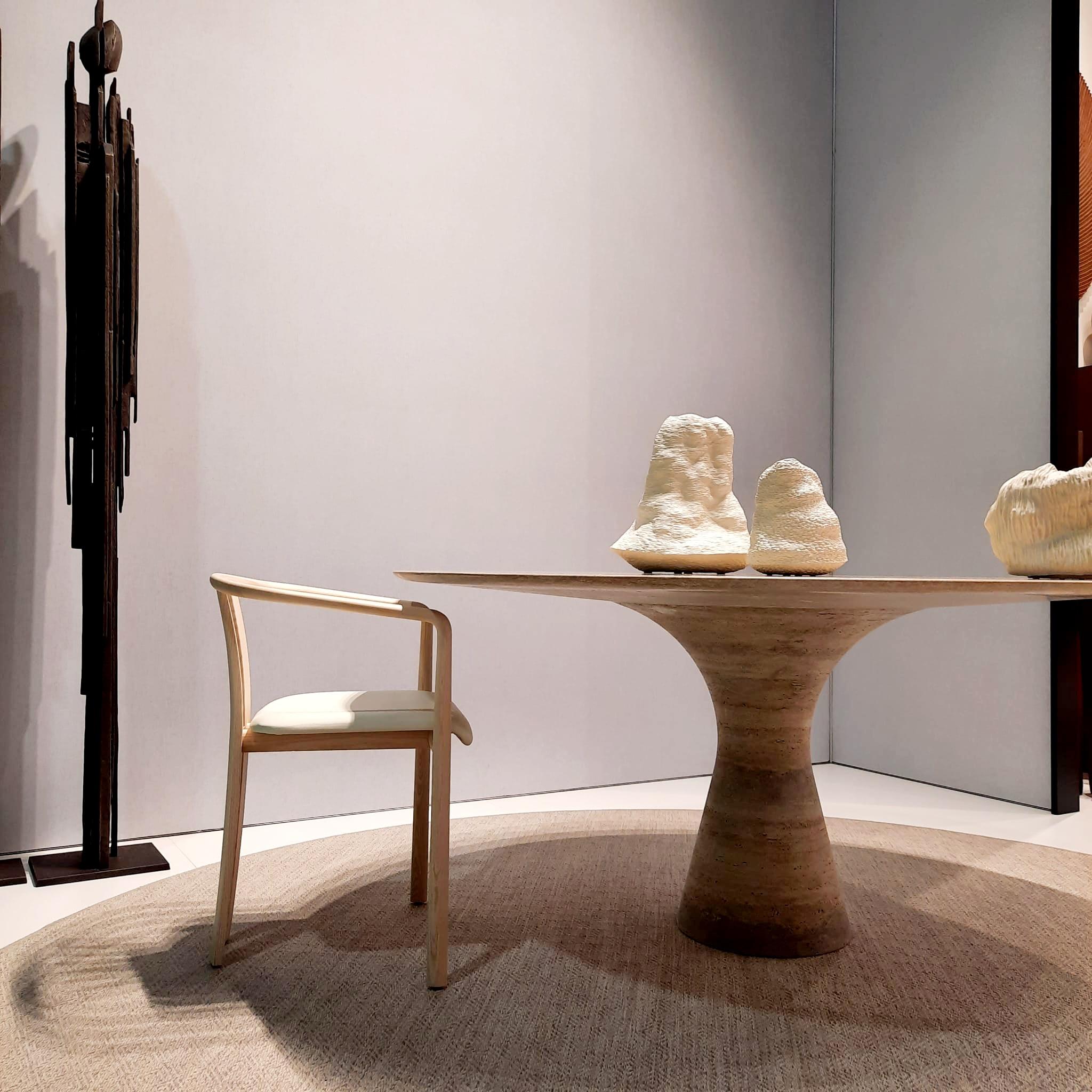 Tavolo da pranzo in marmo contemporaneo raffinato Saint Laurent grigio 160/75 in vendita 11