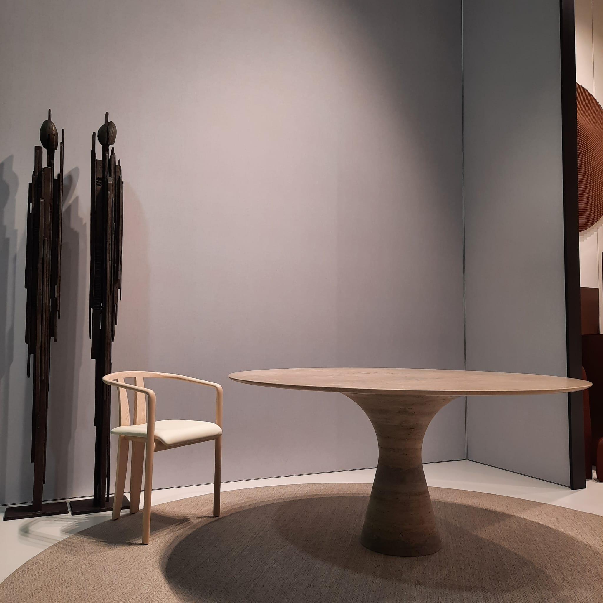 Tavolo da pranzo in marmo contemporaneo raffinato Saint Laurent grigio 160/75 in vendita 12