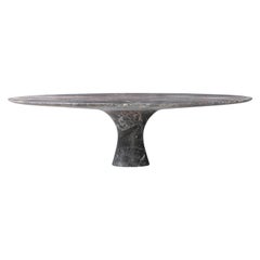 Mesa Redonda Baja de Mármol Saint Laurent Gris Contemporáneo Refinado 27/100