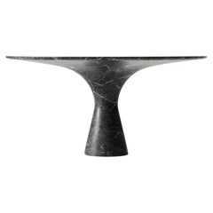 Grey Saint Laurent Refined Contemporary Marble Oval Table 210/75