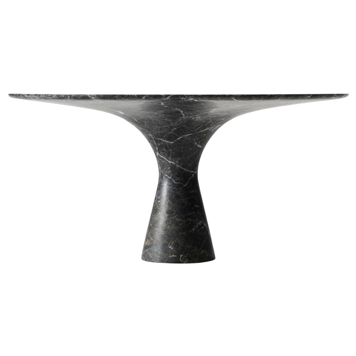 Grey Saint Laurent Refined Contemporary Marble Round Table M/R 180 For Sale