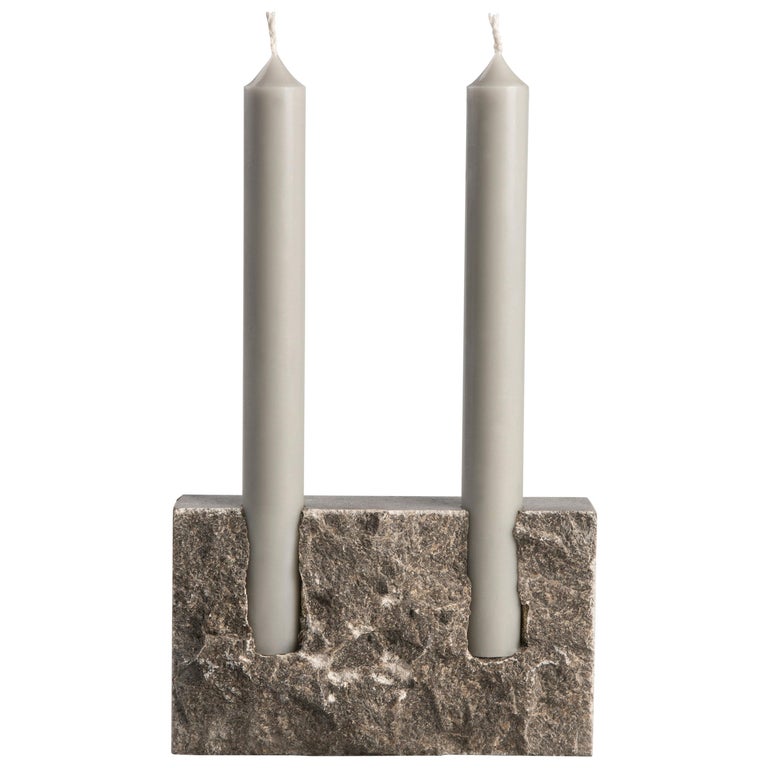 Grey Sant Vicenç Sculpted Candleholder by Sanna Völker For Sale