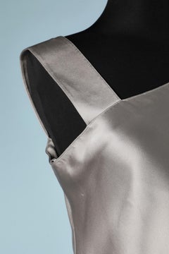 Grey satin sleeveless cocktail dress Emanuel/ Emmanuel Ungaro