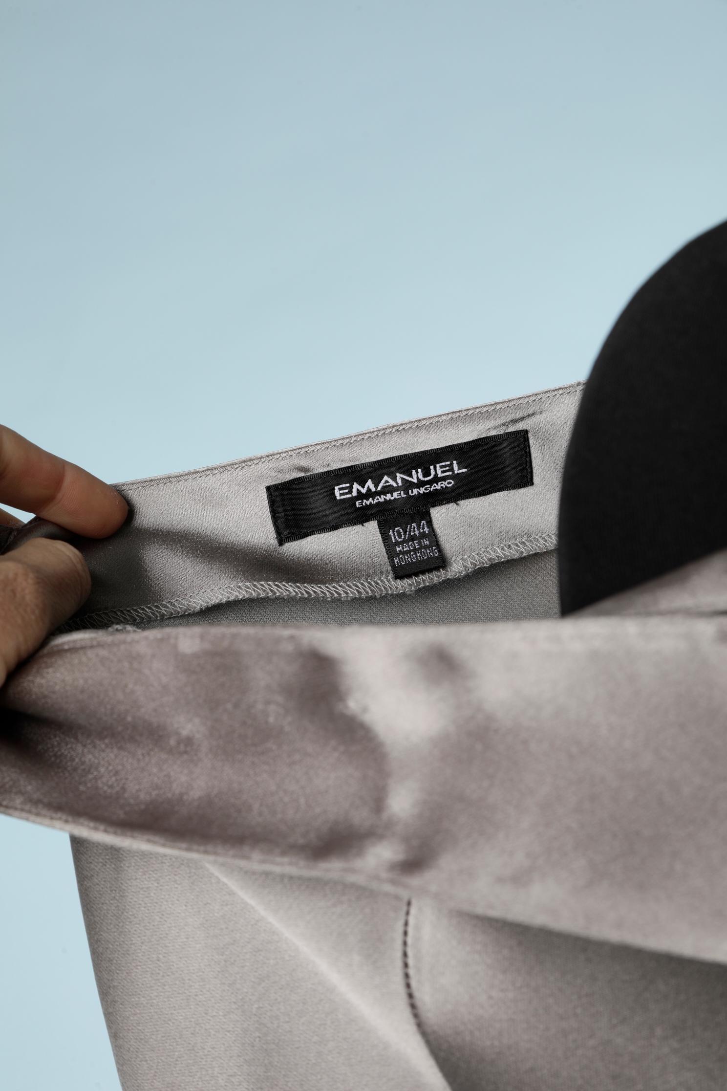 Grey satin sleeveless cocktail dress Emanuel/ Emmanuel Ungaro  For Sale 1