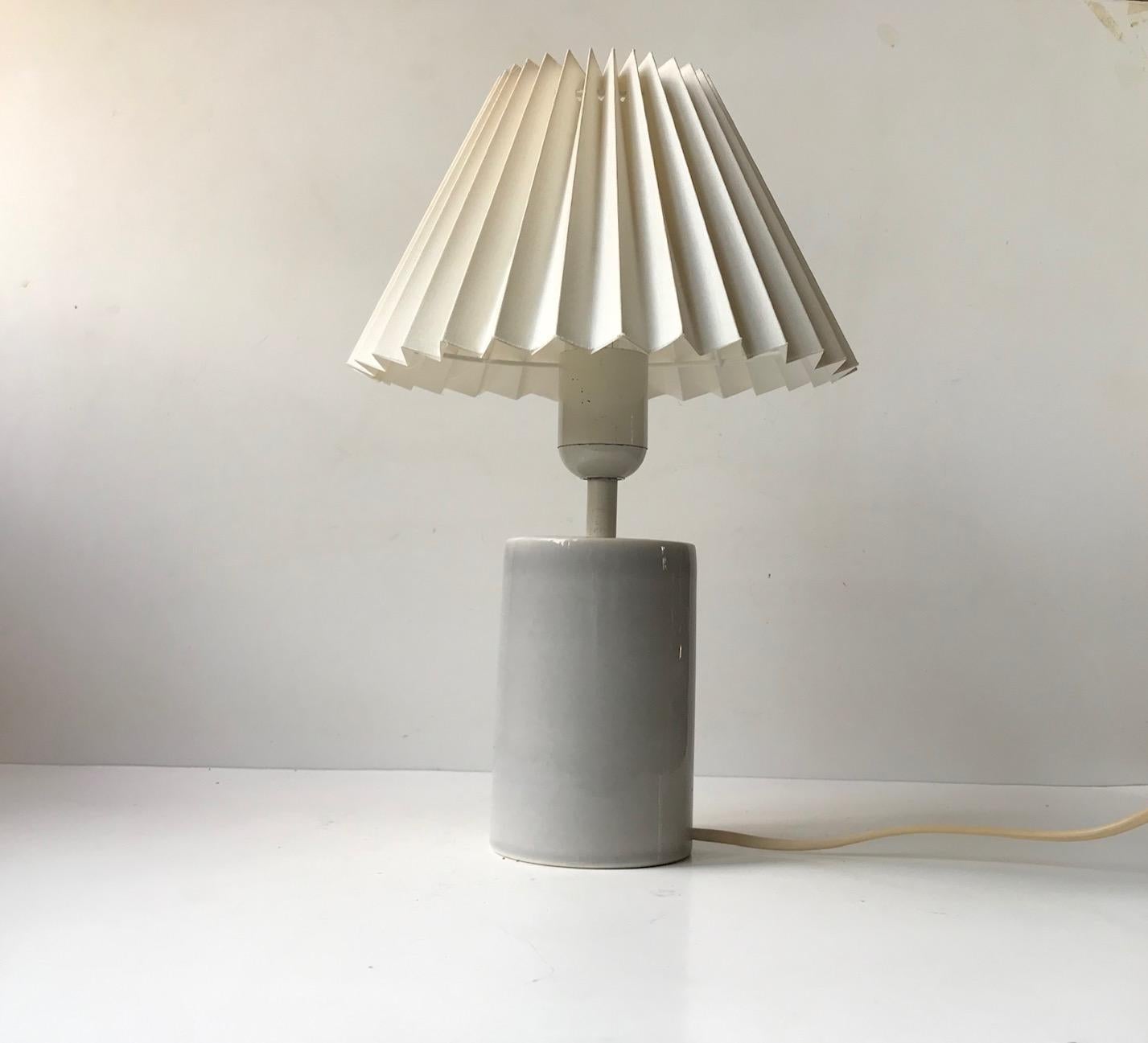 Scandinavian Modern Grey Scandinavian Celadon Table Lamp by Aksel Larsen for Axella, 1970s For Sale