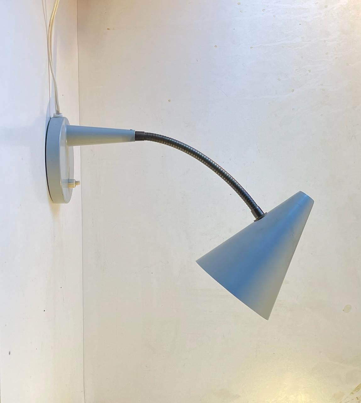Skandinavische Tisch- oder Wandlampe Graugrau von E. S. Horn, 1950er Jahre (Moderne der Mitte des Jahrhunderts) im Angebot