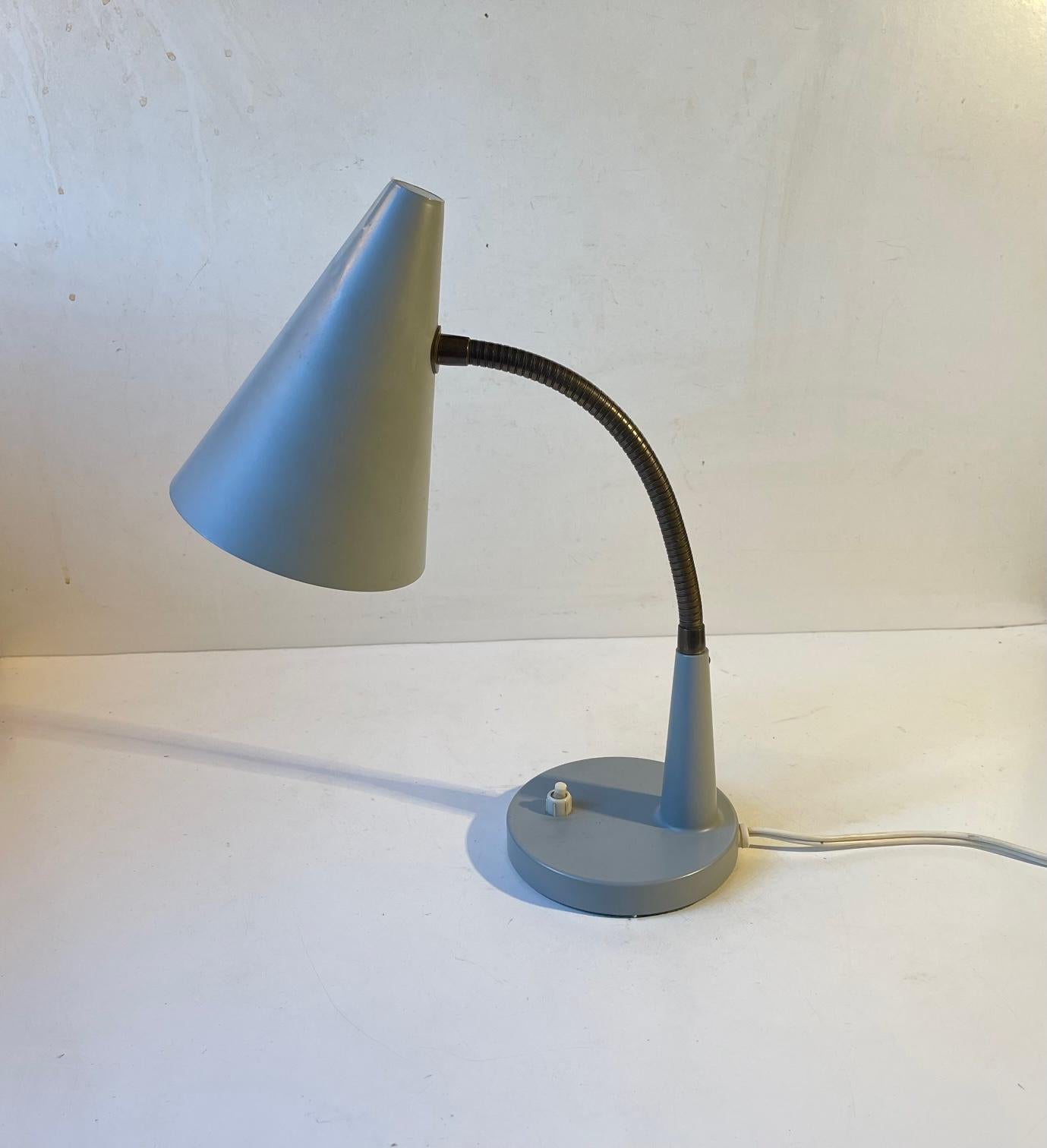 Skandinavische Tisch- oder Wandlampe Graugrau von E. S. Horn, 1950er Jahre (Dänisch) im Angebot