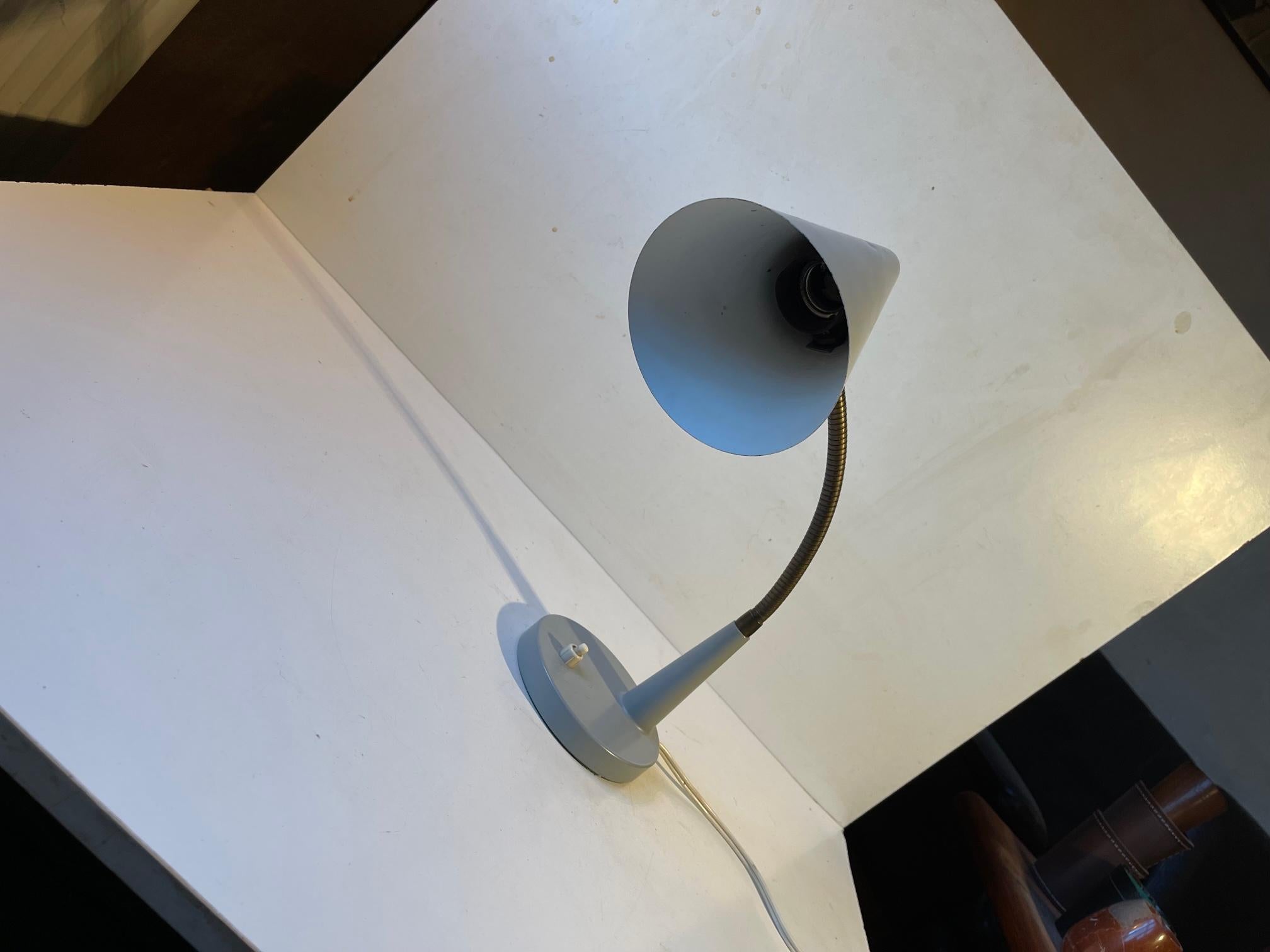 Danish Grey Scandinavian Table or Wall Lamp by E. S. Horn, 1950s For Sale