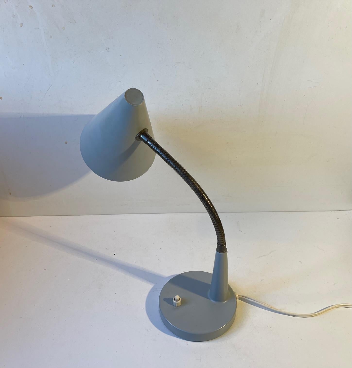 Skandinavische Tisch- oder Wandlampe Graugrau von E. S. Horn, 1950er Jahre (Mitte des 20. Jahrhunderts) im Angebot