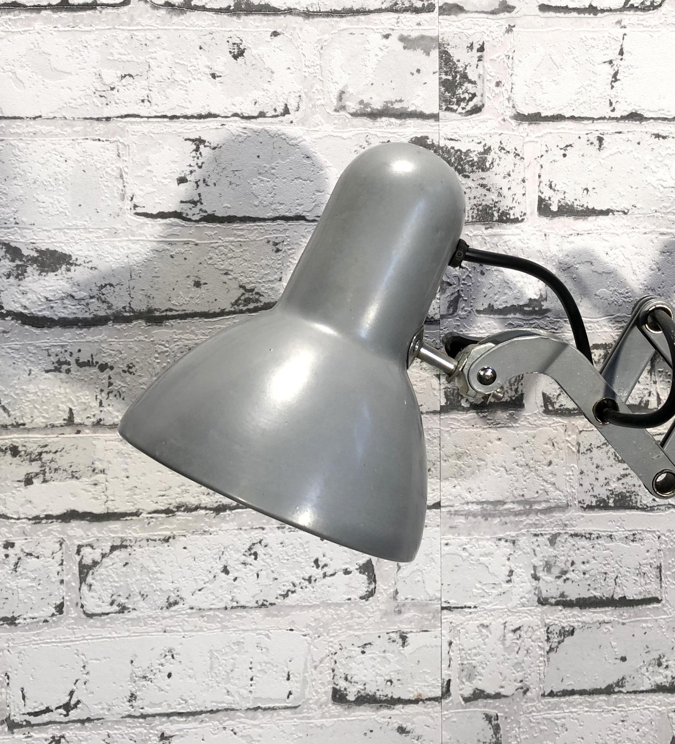 Industrial Grey Scissor Wall Lamp, 1980s