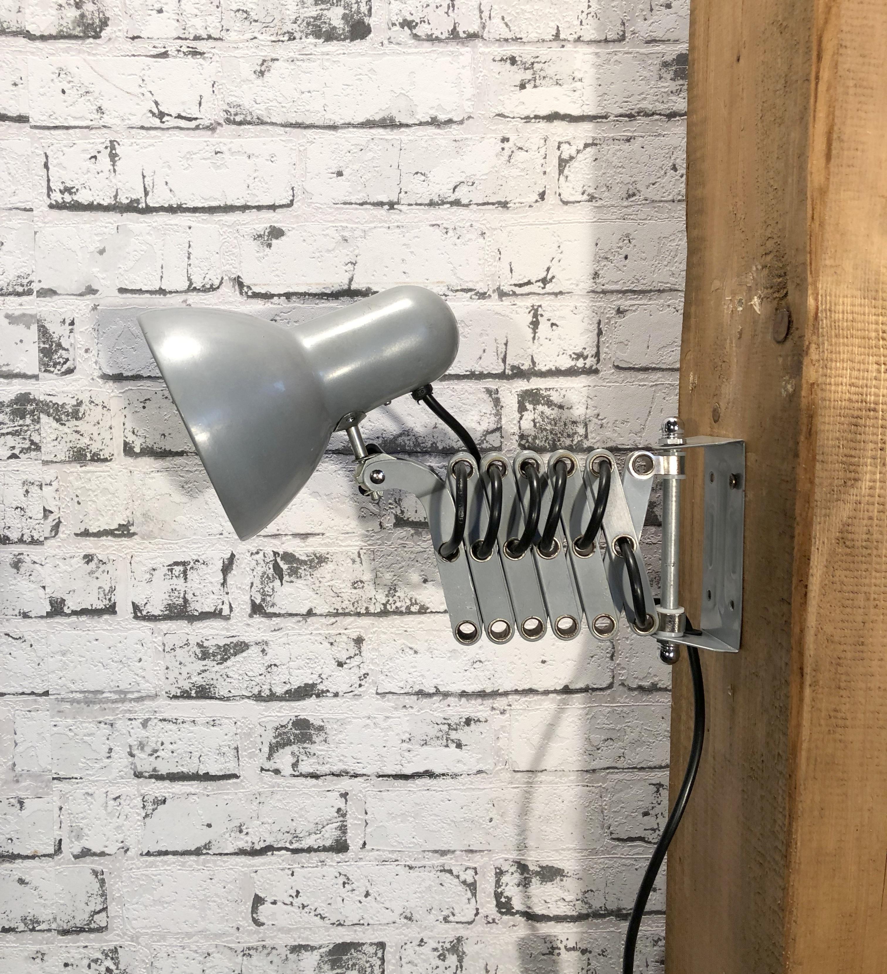 Grey Scissor Wall Lamp, 1980s 2