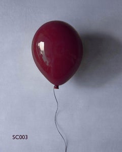 Grey Seabreeze glossy ceramic balloon sculpture, Large size, for wall, ceiling