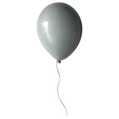 Grey Seabreeze glossy ceramic balloon sculpture, Large size, for wall, ceiling