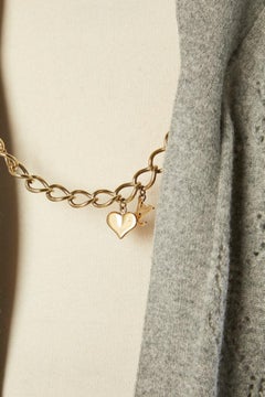Grey see-through wool and cashmere cardigan with chain closure Louis Vuitton