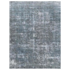 Grey Shabby Chic Old Persian Tabriz Design Oriental Rug