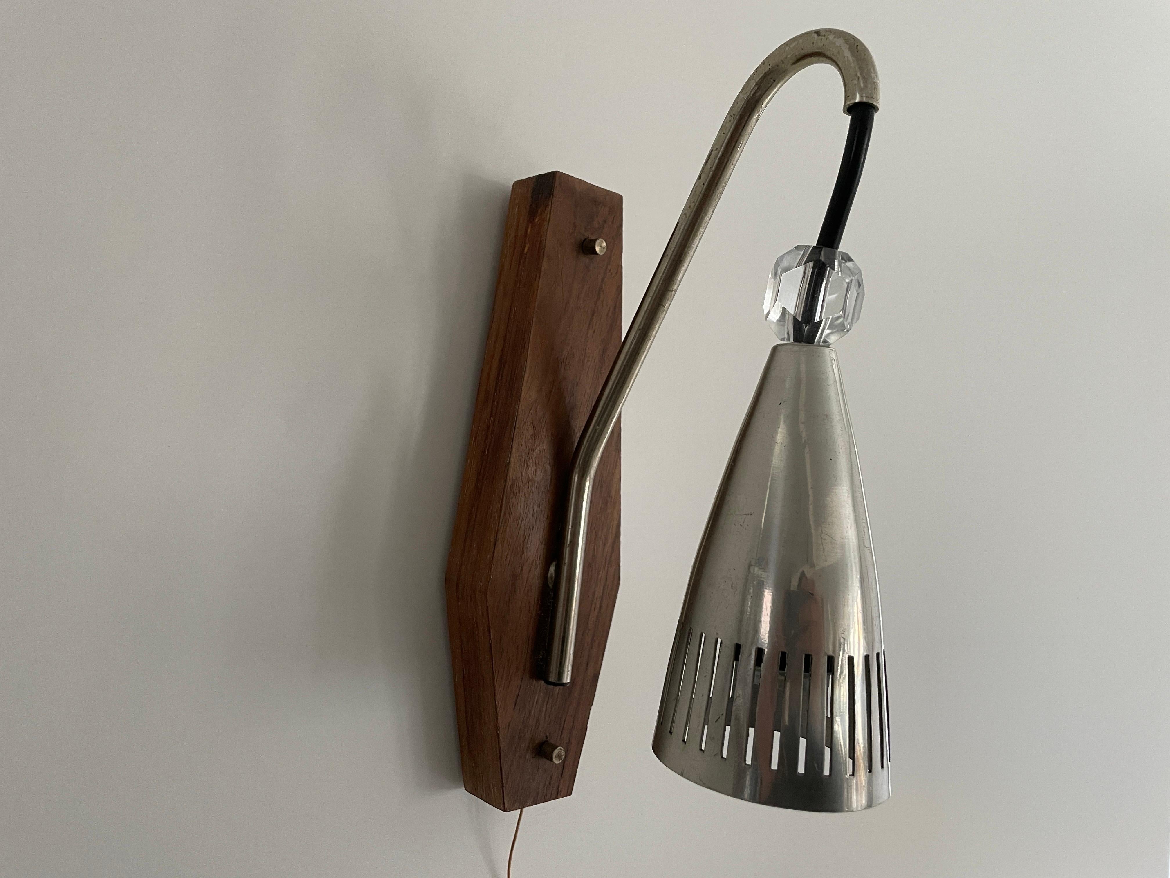 Grey Shade Danish Sconces with Wood Base, 1960s, Denmark For Sale 3