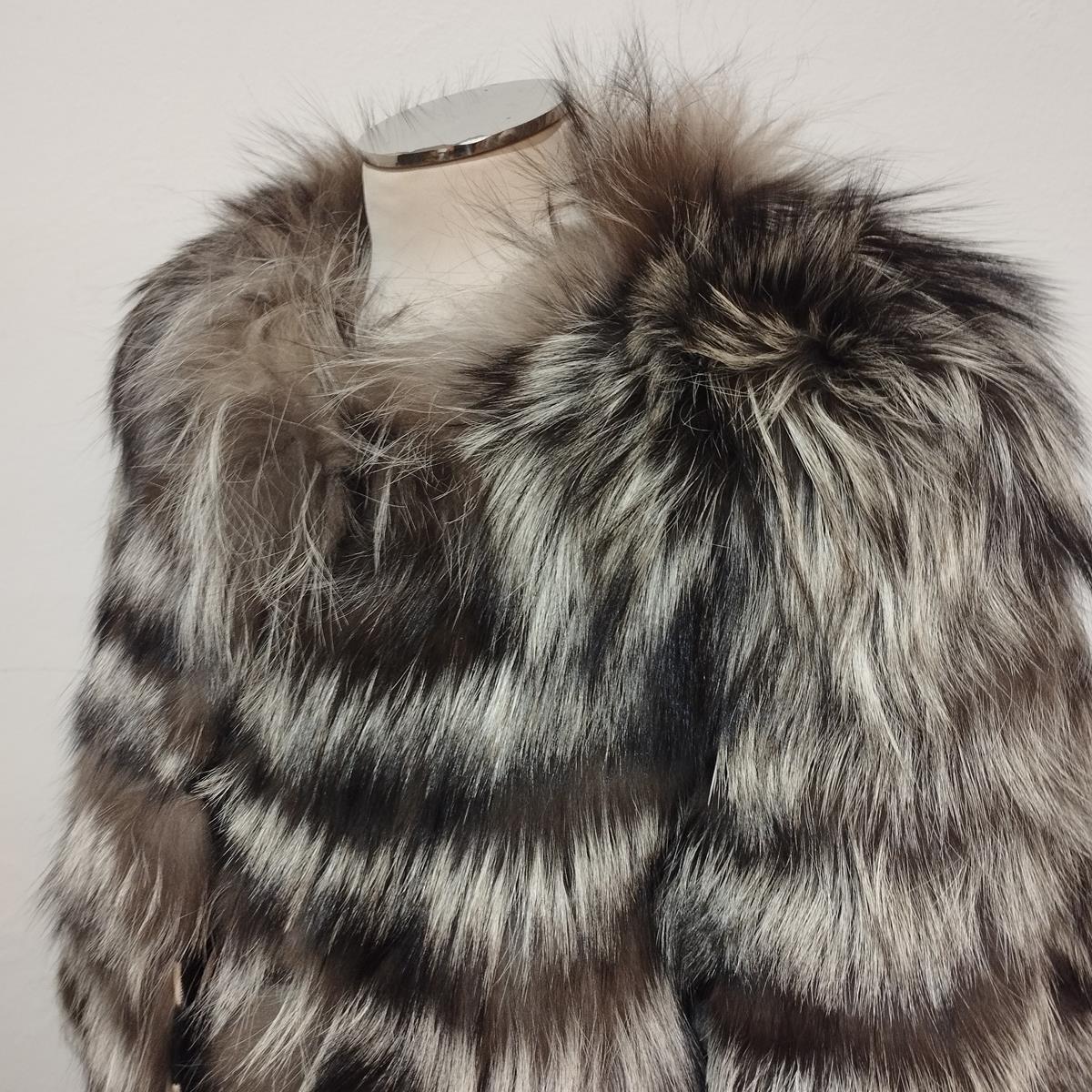 Grey Shaded Murmansky Fur Coat M In Excellent Condition For Sale In Gazzaniga (BG), IT