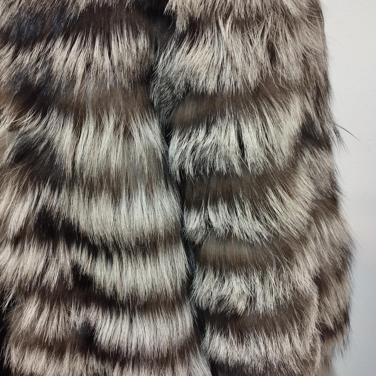 Women's Grey Shaded Murmansky Fur Coat M For Sale