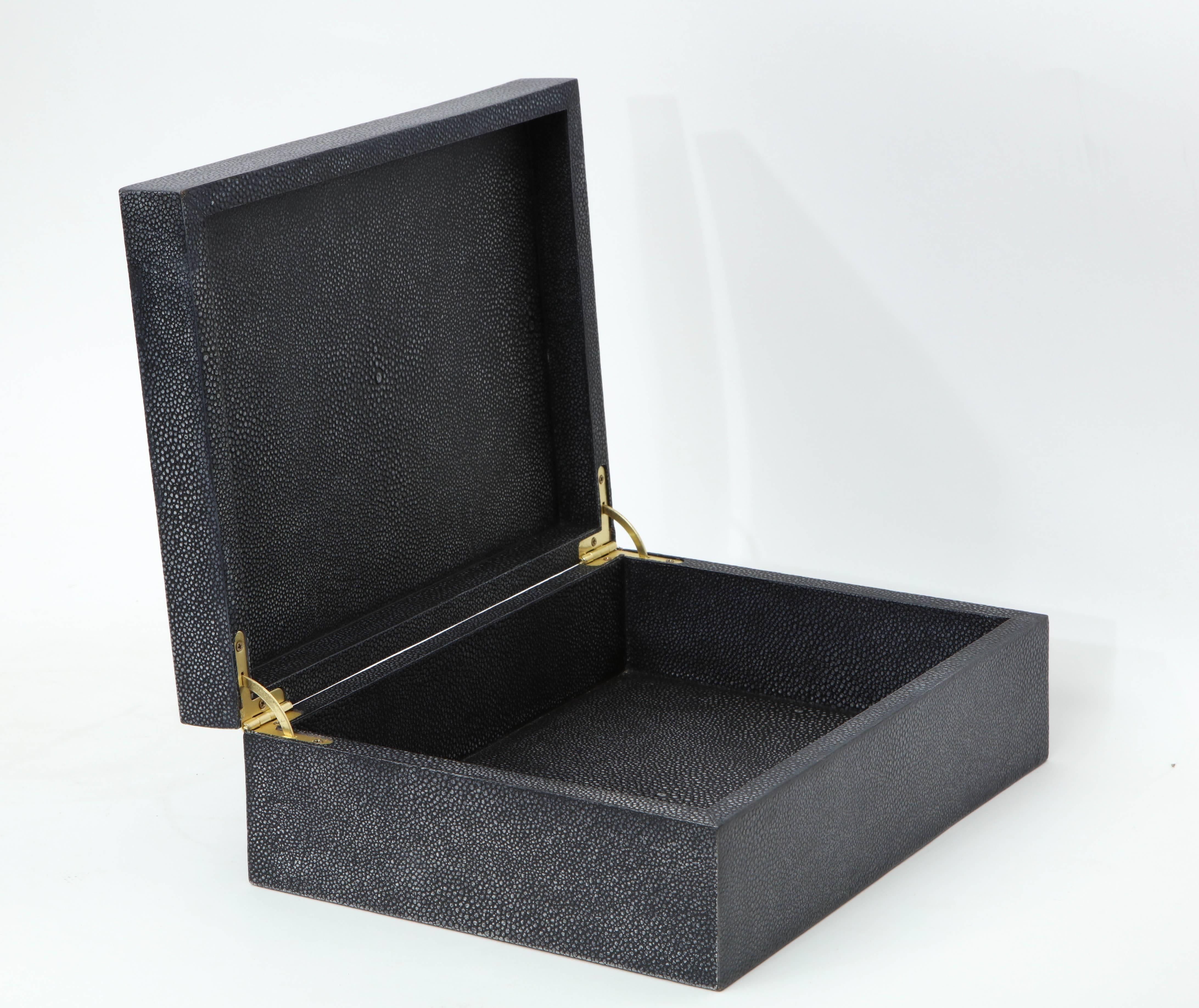 French Grey Shagreen Hinged Keepsake Box