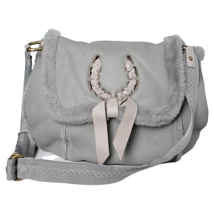 Grey shearling shoulder bag Nina Ricci  For Sale