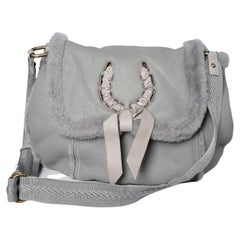 Grey shearling shoulder bag Nina Ricci 