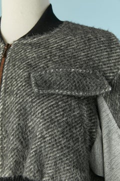 Giacca corta bi-materiale grigia Paolo Errico