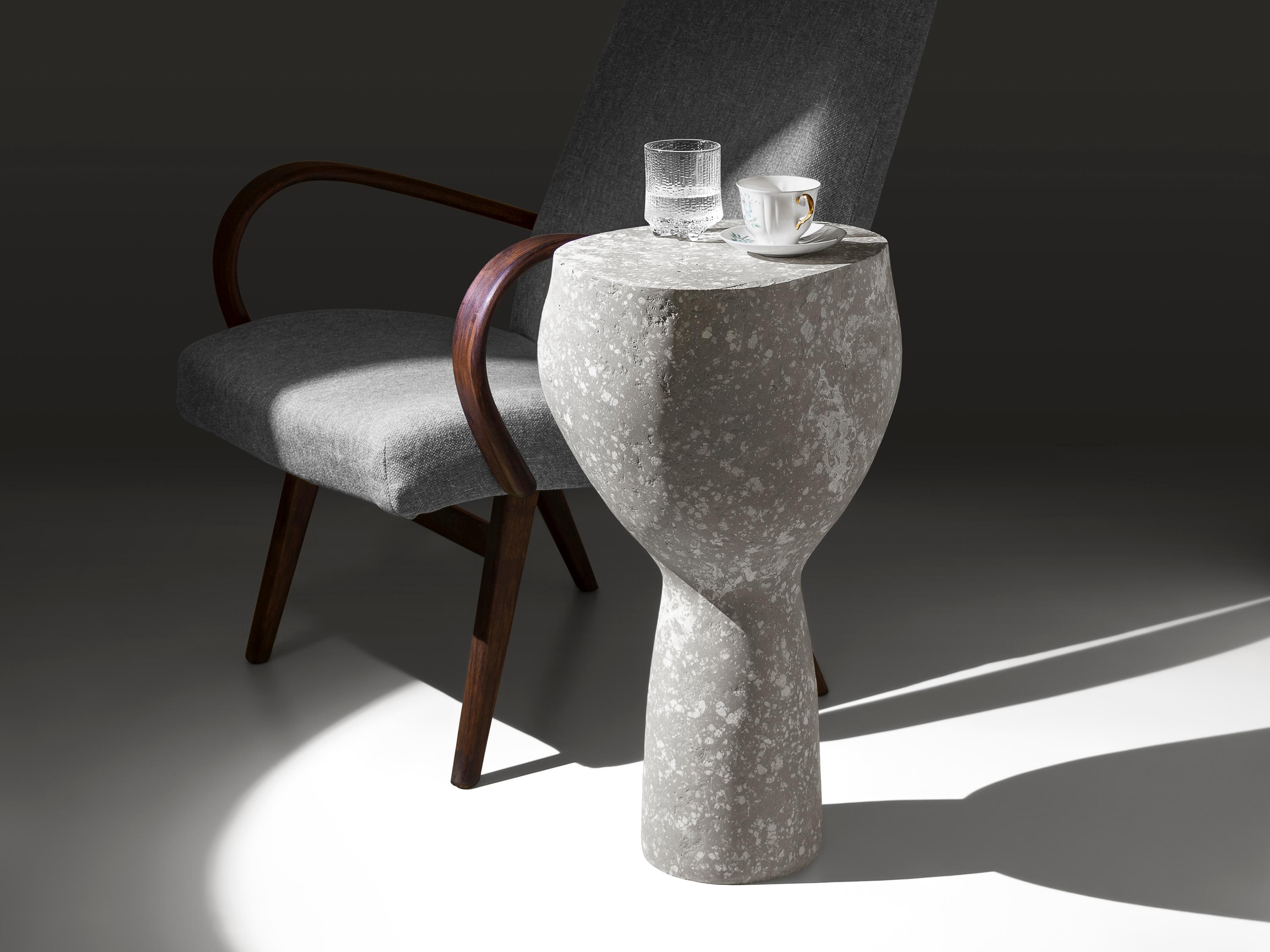 Concrete Grey Side Table by Donatas Zukauskas For Sale