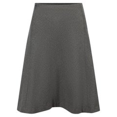 Grey Silk A-Line Mini Skirt Size L