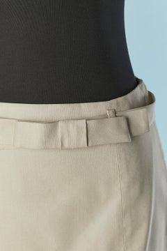 Grey silk and wool skirt with ruffles edge Prada