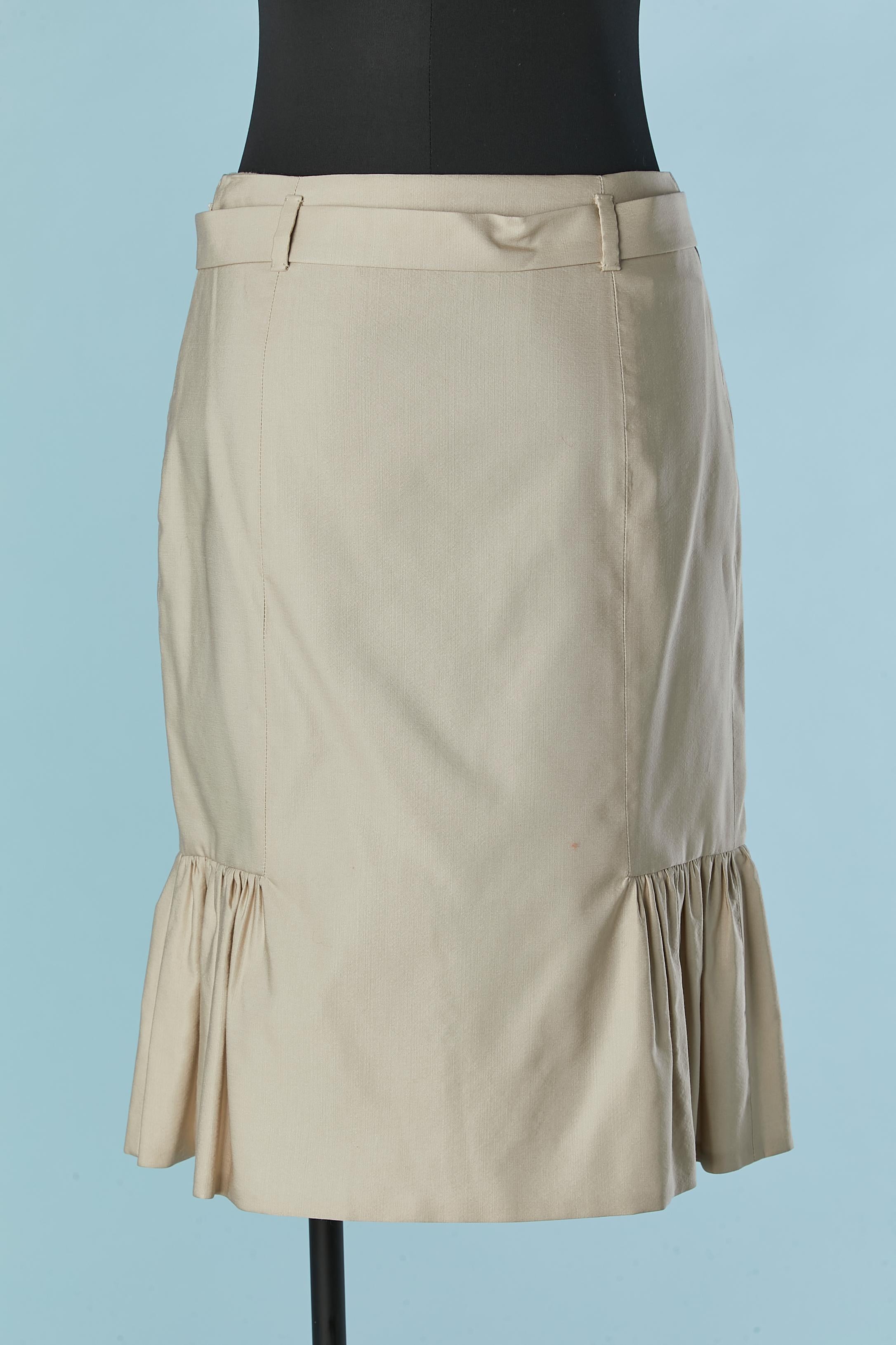 Grey silk and wool skirt with ruffles edge Prada  For Sale 1