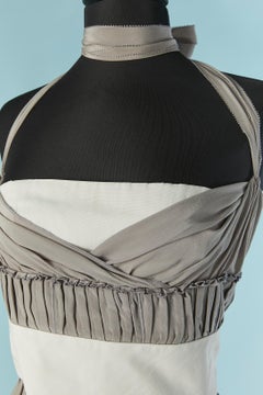 Grey silk chiffon bustier dress CAROLINA HERRERA