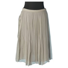Jupe plissée en mousseline de soie grise CHRISTIAN DIOR