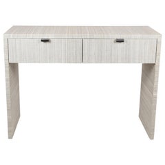 Grey Silk Console with Drawers