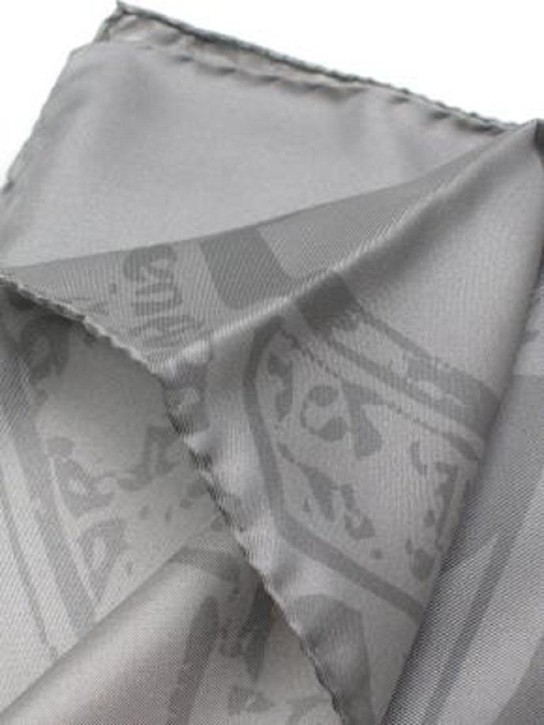 Grey Silk Watch Print Scarf 90 In Excellent Condition For Sale In London, GB