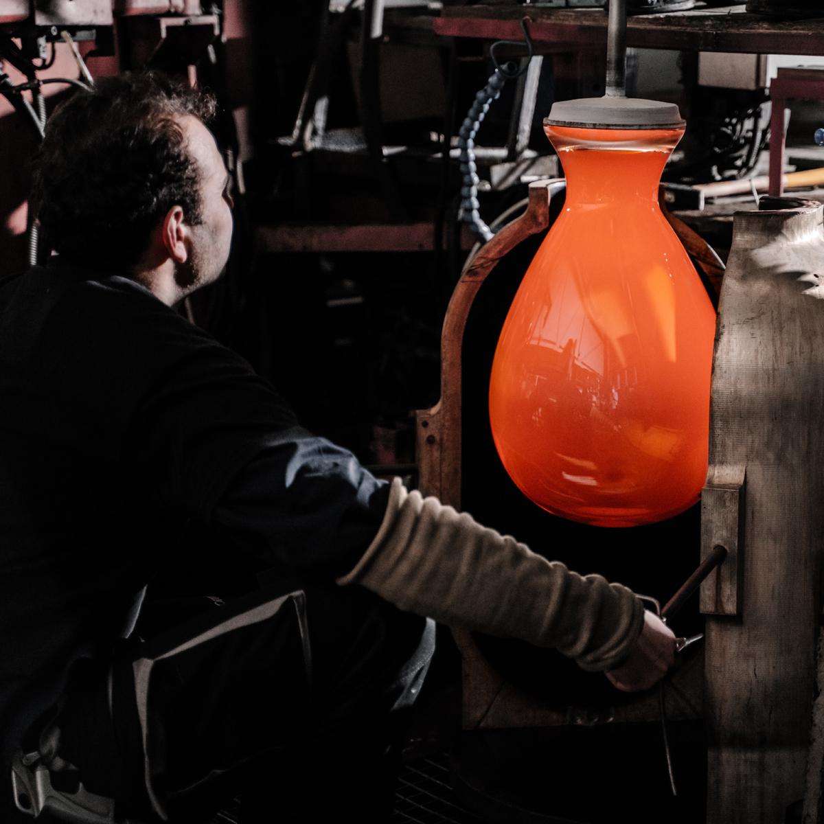 Ciondolo in vetro soffiato grigio/argento, Phenomena di Dechem Studio per Bomma in vendita 4