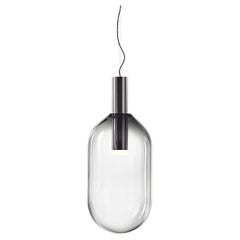 Grey / Silver Blown Crystal Glass Pendant, Phenomena by Dechem Studio for Bomma