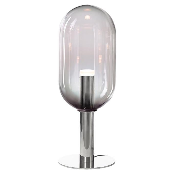 Phenomena-Stehlampe aus grauem / silbernem Kristallglas von Dechem Studio fr Bomma