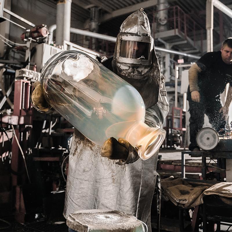 Ciondolo in vetro cristallo grigio/argento, Phenomena di Dechem Studio per Bomma in vendita 2