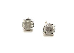 A Silver Stud Ears .40ct Mined 14K 4 Prong White Gold Screwback (Boucles d'oreilles diamant gris/argenté)